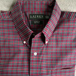 Ralph Lauren men’s shirt. Size 17 34/35, red plaid